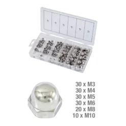 Assortiment D'écrous Borgnes En Inox 150 Pièces KS TOOLS 970.0460