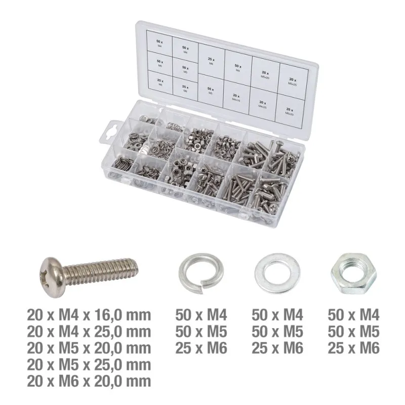 Assortiment De Vis, Rondelles Et écrous En Inox 475 Pièces KS TOOLS 970.0510 1 Assortiment De Vis, Rondelles Et écrous En Inox 475 Pièces KS TOOLS 970.0510