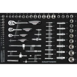 Module De Douilles 1/4" + 3/8" + 1/2" BASIC LINE, 86 Pièces - KRAFTWERK 105.102.011