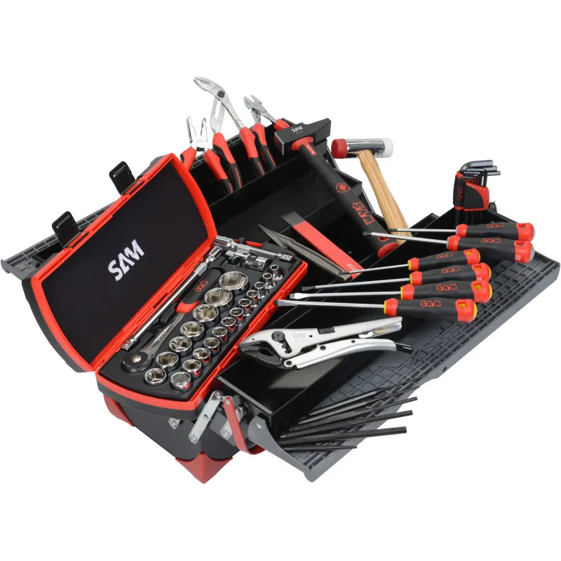 Caisse A Outils Bi-Matiere 5 Cases - 38 Outils - SAM Outillage - CPP-38BOX 1 Caisse A Outils Bi-Matiere 5 Cases - 38 Outils - SAM Outillage - CPP-38BOX