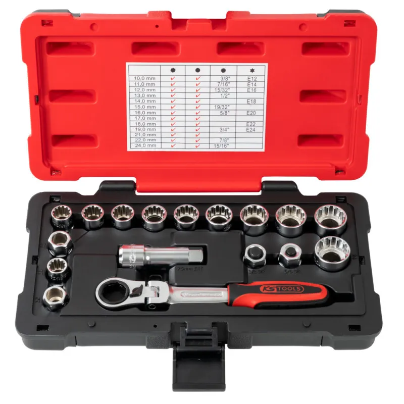 Coffret De Douilles Traversantes TRIPLEplus® 3/8'' - 1/2'' - 10 à 24 Mm KS Tools 922.4040 1 Coffret De Douilles Traversantes TRIPLEplus® 3/8'' - 1/2'' - 10 à 24 Mm KS Tools 922.4040