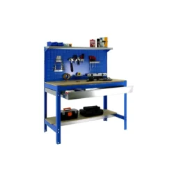 Etabli 3 Niveaux + Panneau Perforé + 1 Tiroir - SIMONWORK BT3 BOX 900 - 1445 X 910 X 610 Mm SIMONRACK 8435104946916