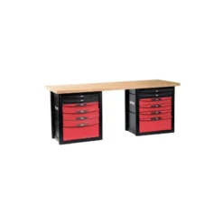 Etabli Atelier - Plateau Bois 2 Metres - 2 Coffres 6 Tiroirs SAM Outillage - 2012-PM