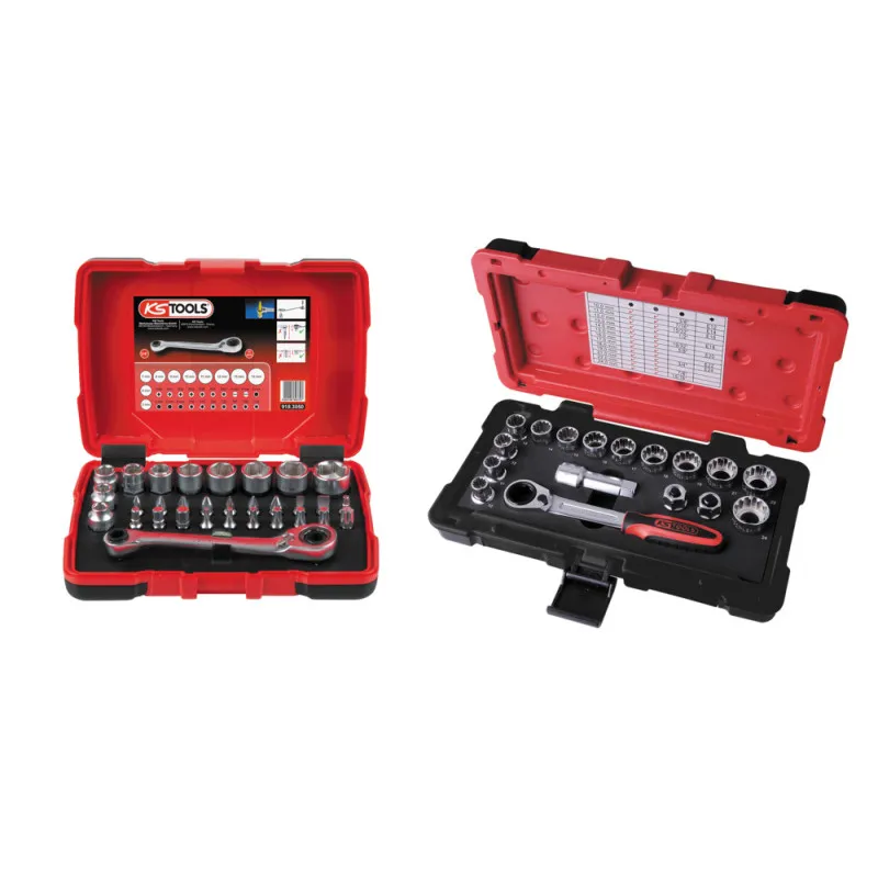 Lot De Coffrets De Douilles Traversantes 1/4'' - 3/8'' - 1/2'' KS TOOLS 922.0648 1 Lot De Coffrets De Douilles Traversantes 1/4'' - 3/8'' - 1/2'' KS TOOLS 922.0648