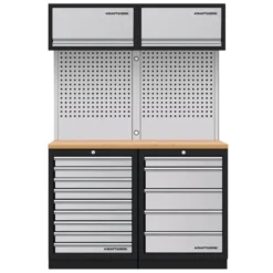 Mobilier D'atelier 2 éléments Combi-standard + Panneaux Perforés + 2 Meubles Hauts MOBILIO - KRAFTWERK 3964K-95K2
