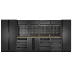 Mobilier D'Atelier 6 Éléments Dont 1 Armoire Double Porte MOBILIO BLK Kraftwerk - 3964K-BLK-013
