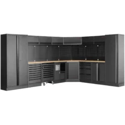 Mobilier D'Atelier Avec Angle 8 Éléments Avec Servante MOBILIO BLK Kraftwerk - 3964E-BLK
