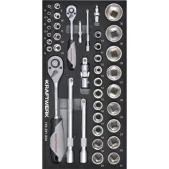 Module De Douilles 1/4" + 1/2" BASIC LINE, 40 Pièces, 40x20 - KRAFTWERK 105.301.034