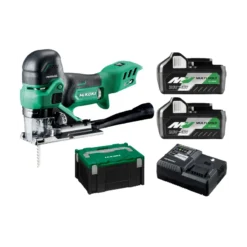 Scie Sauteuse 160mm Poignée Champignon, 2 Batteries 36V 2.5Ah, Chargeur, Hitcase HIKOKI - CJ36DBWRZ